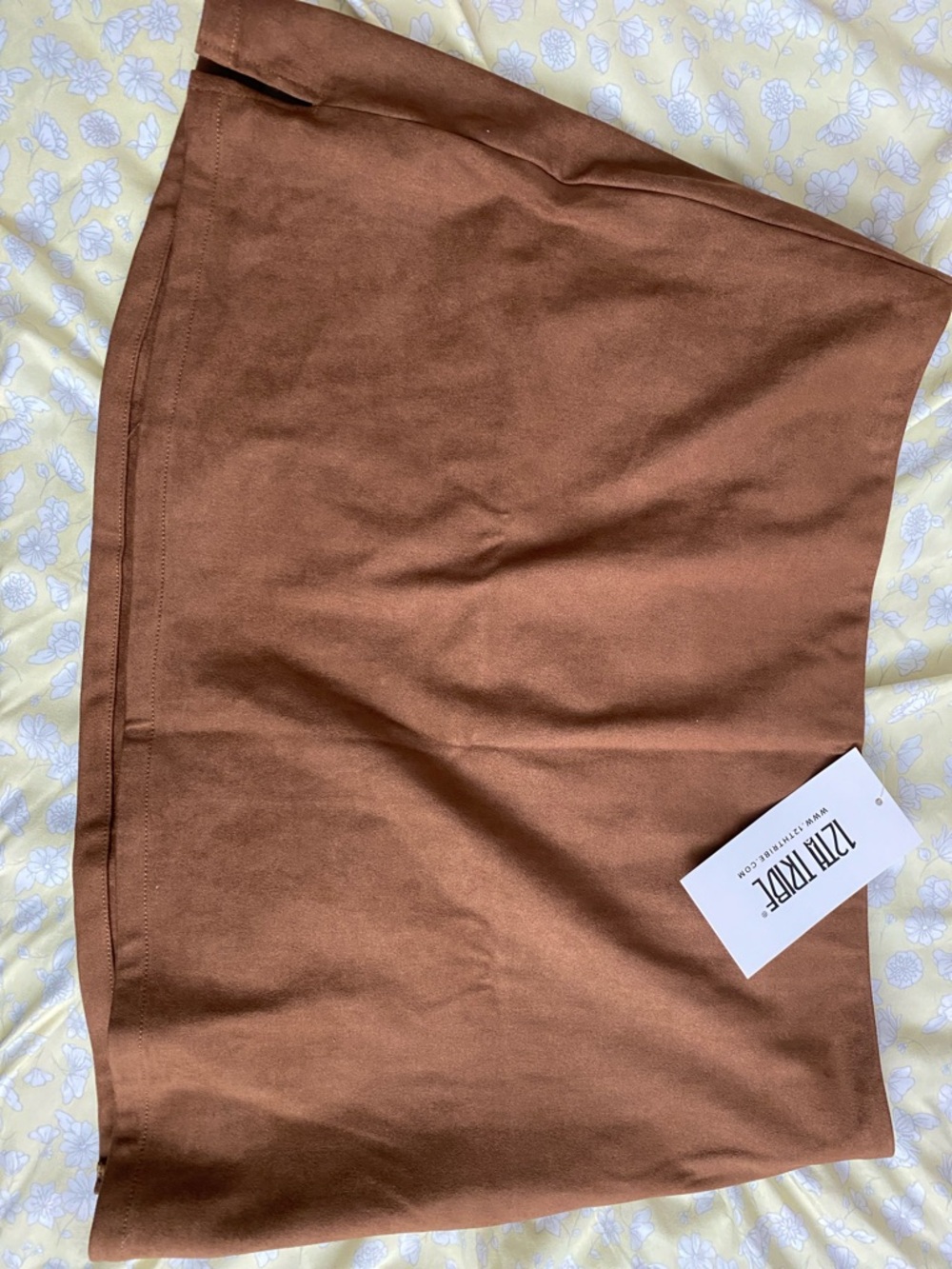 Brown Suede Mini Skirt— Women - Picture 5 of 6